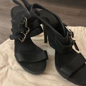 JCrew black strappy heels